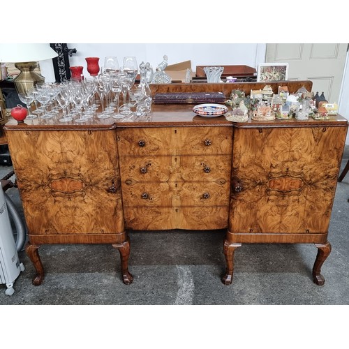 865 - Star Lot: A fabulous Art Deco, Burr Walnut  Sideboard, it matches the Dining suite from the previous... 