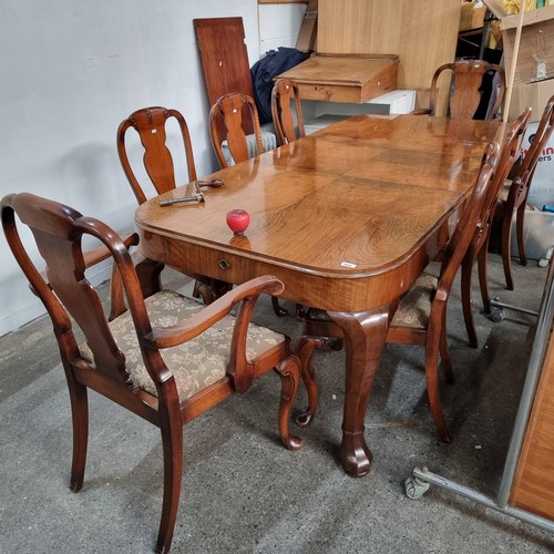 866 - Star Lot: A fabulous Art Deco, Burr Walnut  Dining suite, With a double extending table can seat 4-1... 