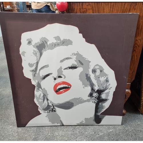 867 - A large print on canvas of an image of Marilyn Monroe.