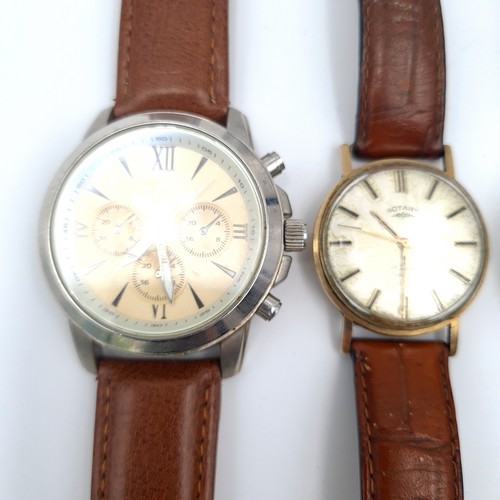 595 - A collection of five wristwatches together with associated straps, one rotary example.