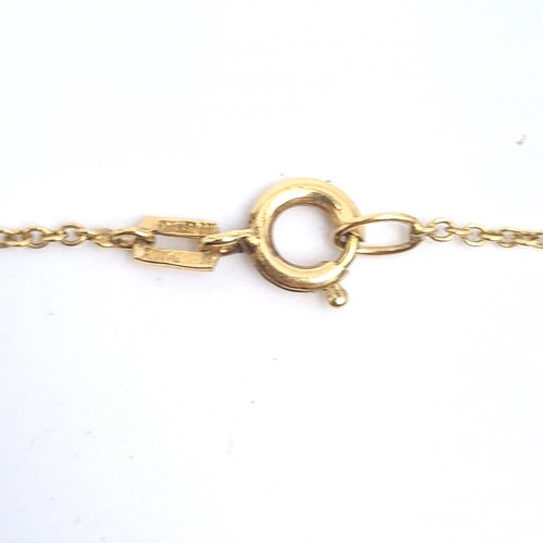 647 - A 9K gold leaf design pendant necklace with chain, length 38cm, weigh 1.95 grams, boxed.