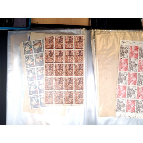 656 - Star Lot : A Huge Japanese collection of 5-7000 in definitive sheets, five pages of early 1800s stam... 