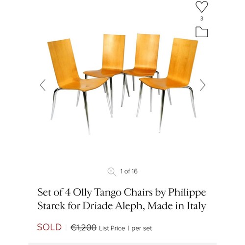 803 - Star Lot : A Stylish set of Olly Tango Chairs by Philippe Stark for Dried Aleph, made in Italy Fully... 