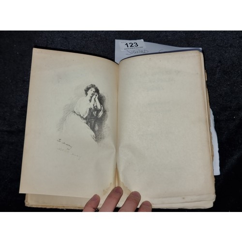 123 - An antique book titles 'Poems of Ella Wheeler Wilcocks' with signature to front page. C. late 19th c... 