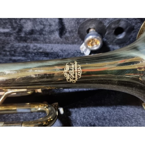 145 - A J.Micheal trumpet in beautiful condition with carry case and mouth piece. Looks as new.