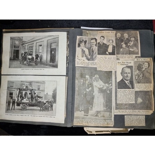 249 - Star Lot :An antique album Full of Irish newspaper cuttings and obituaries and prayer cards from the... 