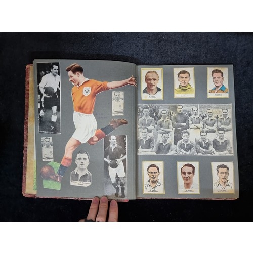 250 - A fabulous antique scrap book containing newspaper cuttings all on football including player profile... 