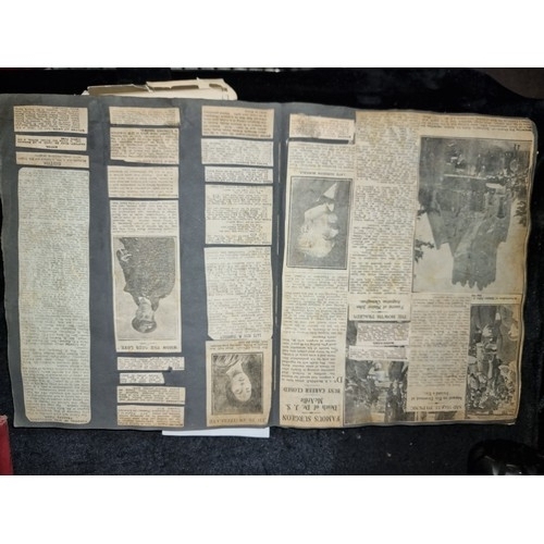 249 - Star Lot :An antique album Full of Irish newspaper cuttings and obituaries and prayer cards from the... 