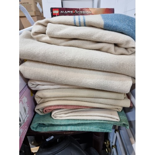 350 - Star Lot : Seven fabulous Large vintage Irish blankets. These are doubles you usually only see singe... 