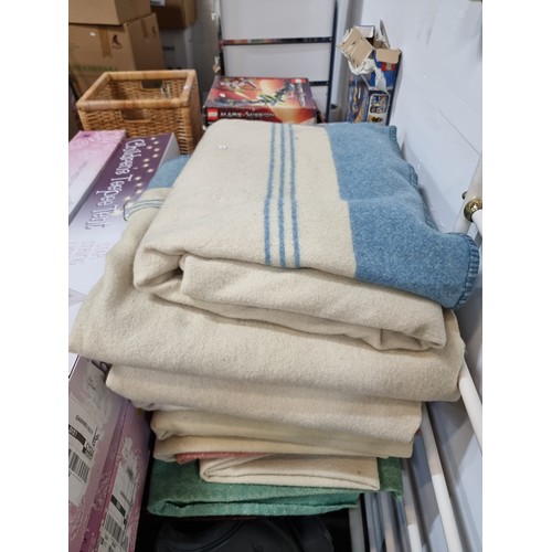 350 - Star Lot : Seven fabulous Large vintage Irish blankets. These are doubles you usually only see singe... 