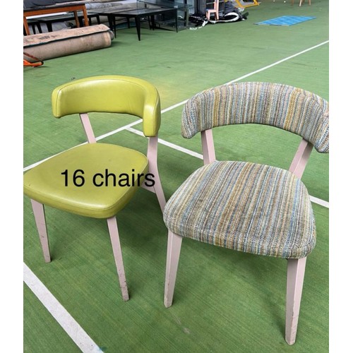 1051 - Two handsome curved back, green and grey toned modern chairs. In good order  If purchased they must ... 