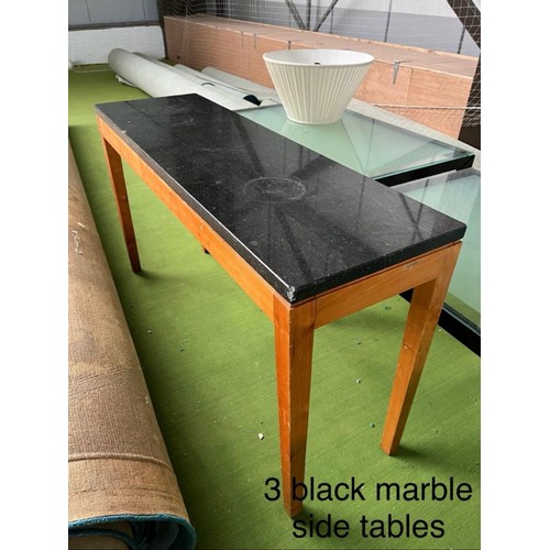 1088 - A handsome black Marble console tables with red mahogany bases. (we have 3 available, selling them i... 