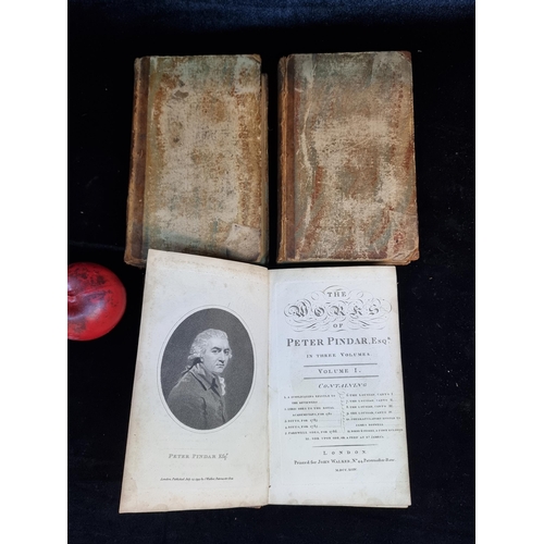 125 - Star Lot : 3 hardback book volumes of The Works of Peter Pindar, Esqr. dating to 1794. Featuring Geo... 