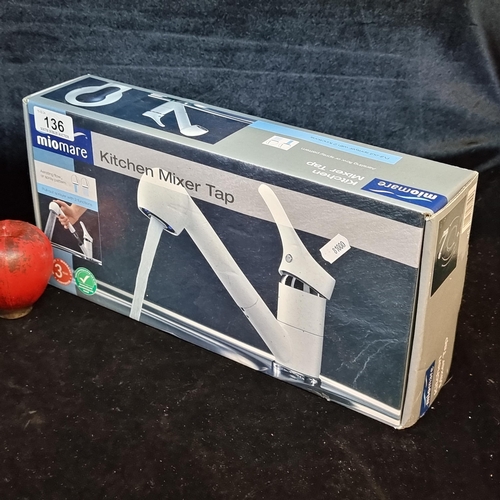 136 - A brand new in original box Miomare kitchen mixer tap. Features pull out sprayer with 2 spray patter... 