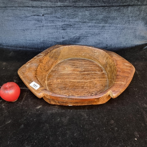 191 - A very large hardwood Indian Paratha bowl. All hand carved. Lovely natural feel mid century fruit bo... 