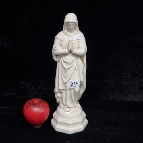 219 - A vintage large Belleek porcelain figure titled 'The Blessed Virgin Mary'. In very good condition.