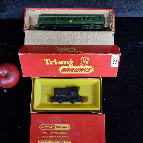 227 - Two superb vintage model trains including a Hornby diesel dock shunter example and a Tri-ang diesel ... 