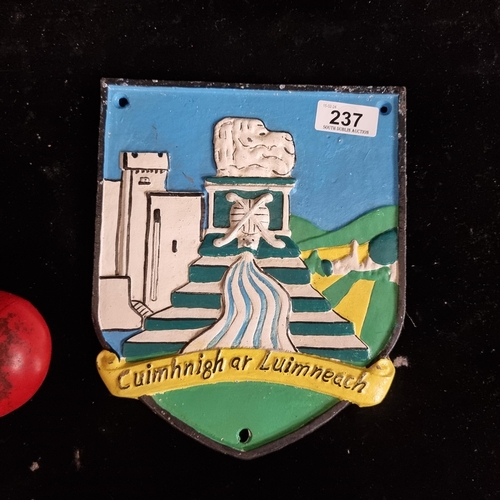 237 - A heavy cast metal wall plaque for Limerick GAA.