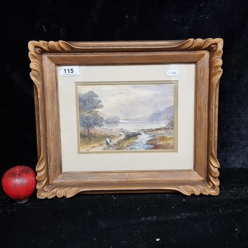 115 - A wonderful late 19th century watercolour on paper painting featuring a coastal landscape with singl... 