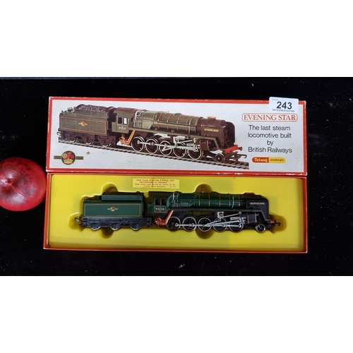 243 - An exquisite vintage Hornby Tri-ang model train titled 'Evening Star'. The last steam locomotive bui... 