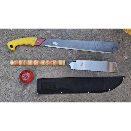 375 - Two  Machetes, including a Japanese style  cane handled example and a heavy duty Kingfisher Gold exa... 