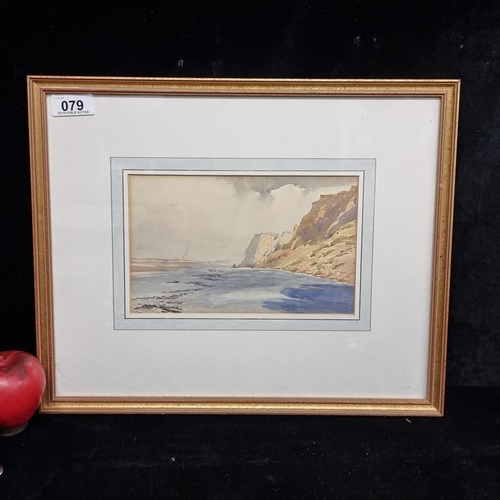 79 - A fabulous original watercolour on paper painting featuring a coastal landscape scene of soaring cli... 