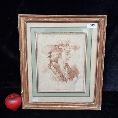 83 - Star Lot: A magnificent antique late 18th century engraving titled 