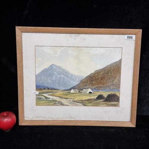 86 - A charming original watercolour on paper painting featuring a traditional West of Ireland landscape ... 