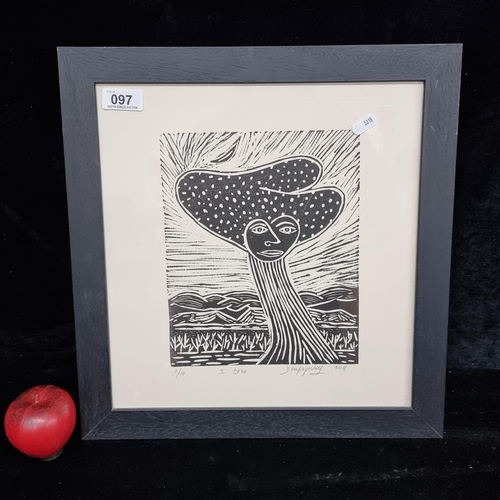 97 - A striking original limited edition (2/10) lino block print titled 