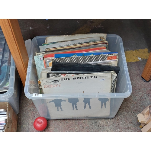 441 - A good box containing a large collection of vintage vinyl records including artists such as The Beat... 