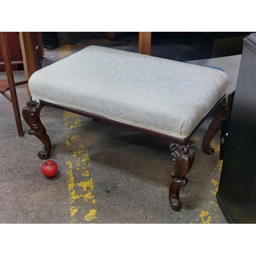 451 - Star Lot : A gorgeous large mahogany late 18th early 19th century Irish foot stool boasting beautifu... 