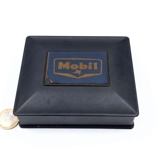 A rare vintage bakelite Mobil oil  promotional box, 12cmx10cm.