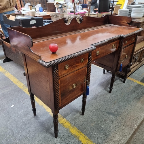 706 - Super Star Lot : A truly remarkable antique Georgian  mahogany side board boasting two cupboards, th... 