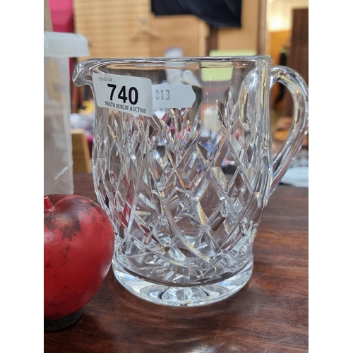 740 - A beautiful Waterford Crystal water pitcher in very good condition retaining acid mark to base.