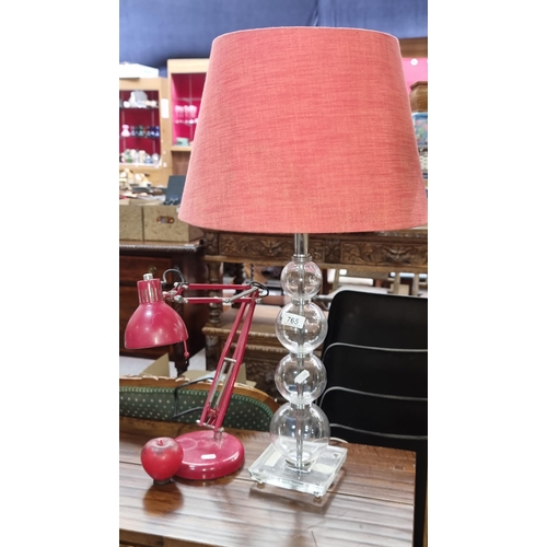 765 - Two great table lamps including a vintage Anglepoise and a large stylish example with a glass bauble... 