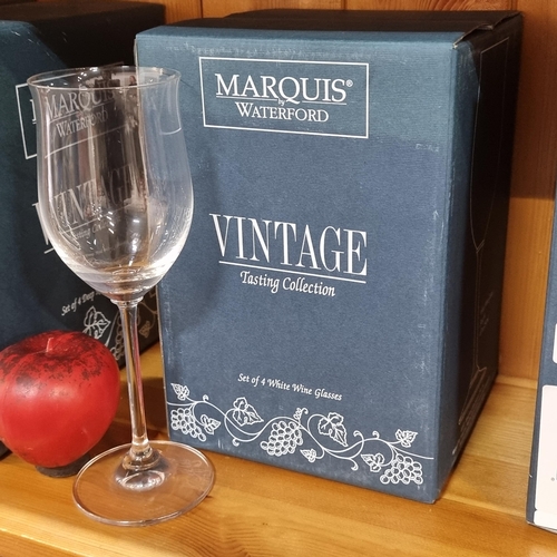 776 - A box of four as new, boxed Marquis by Waterford white wine glasses from their vintage tasting colle... 