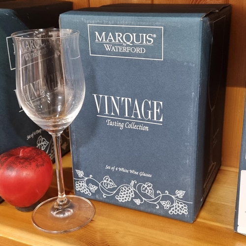 777 - A box of four as new boxed Marquis by Waterford white wine glasses from their vintage tasting collec... 