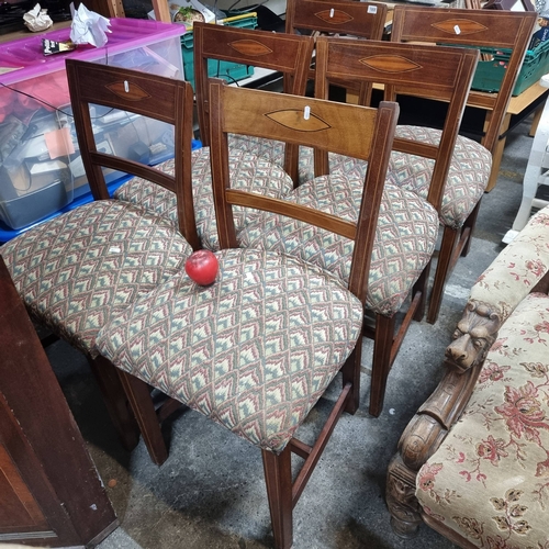 1008 - Star Lot : A good Edwardian set of six mahogany dining chairs, showcasing classic design with beauti... 