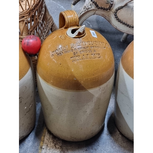 984 - A huge Antique stoneware jar,  from John P. O'Donnell, Tralee – a fabulous piece of Irish brewmania,... 