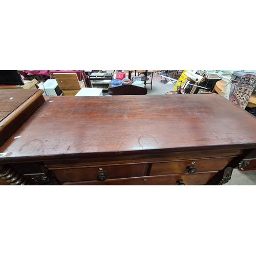 696 - Star Lot : A stunning large Victorian six drawer chest with beautiful floral carved detail to both s... 