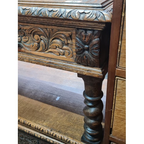 702 - Star Lot : A really stunning handcrafted Victorian sideboard / buffet boasting two pullout drawers w... 