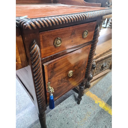 706 - Super Star Lot : A truly remarkable antique Georgian  mahogany side board boasting two cupboards, th... 