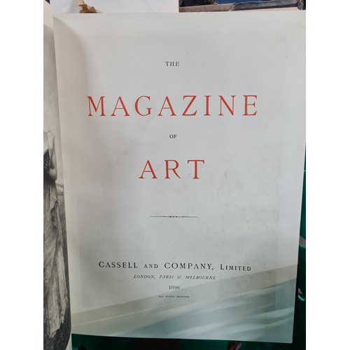 458 - A selection of folio books all with half leather binding, titled 'The Magazine of Art' by Cassell an... 