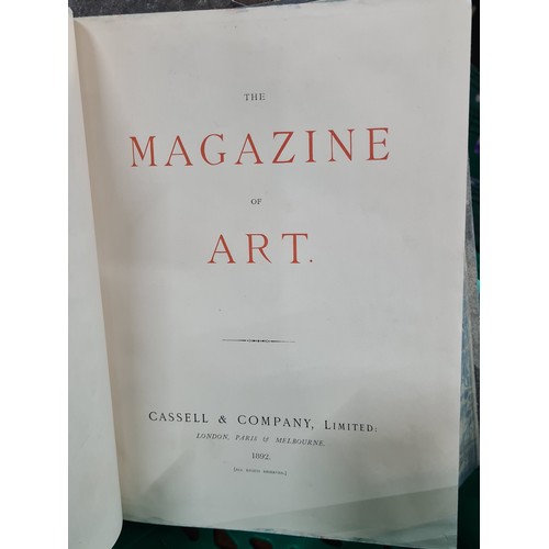 458 - A selection of folio books all with half leather binding, titled 'The Magazine of Art' by Cassell an... 