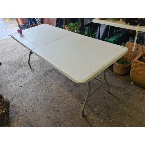 819 - A super handy fold out table with handle to top for portability. Carbon and garden party season comi... 