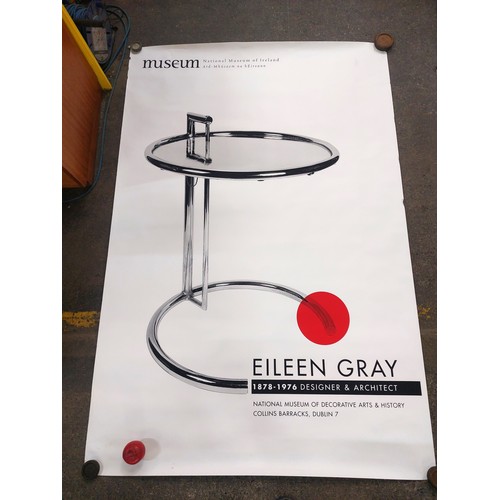 160 - A fabulous super large poster from the National Museum of Ireland featuring Eileen Grays glass and c... 