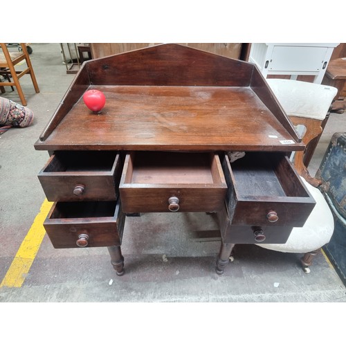 659 - Star Lot : A fabulous Antique Georgian Jamaican mahogany  dresser /wash stand with tall gallery back... 