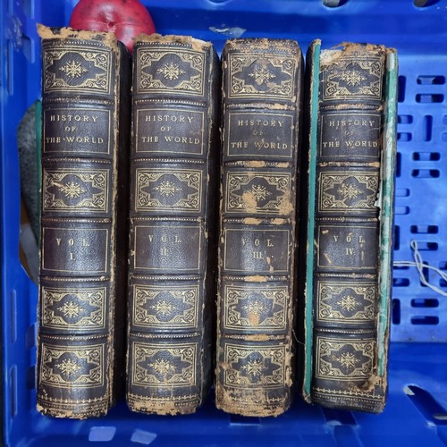A hugely impressive and very large full 4 volume set of 'History of The World' by Evert A. Duyckinck published by Johnson, Fry and Company in 1869. All volumes with full leather binding and all edges gilt. With beautiful gilt illustrations to covers. SD to Vol. 4.