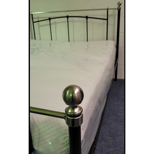 166 - Star Lot : A brand new 4'6 metal bed frame with an as new Emma Mattress. Lovely bed and mattress RRP... 