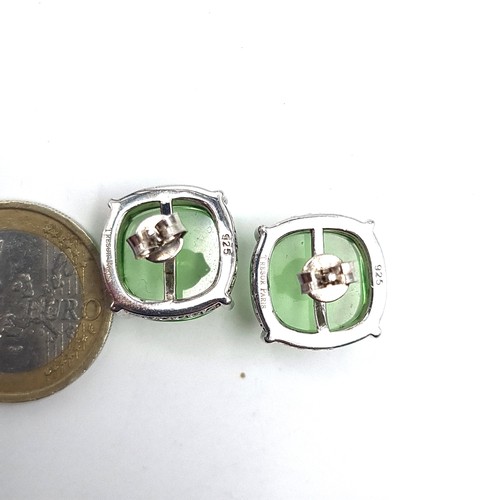 533 - Star lot : A pair of French Designer Tressor Paris sterling silver cabochon stone set stud earrings ... 